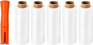 ハンドル付きストレッチフィルム 15μ 幅10cm×150m 本体1本＋交換用4本