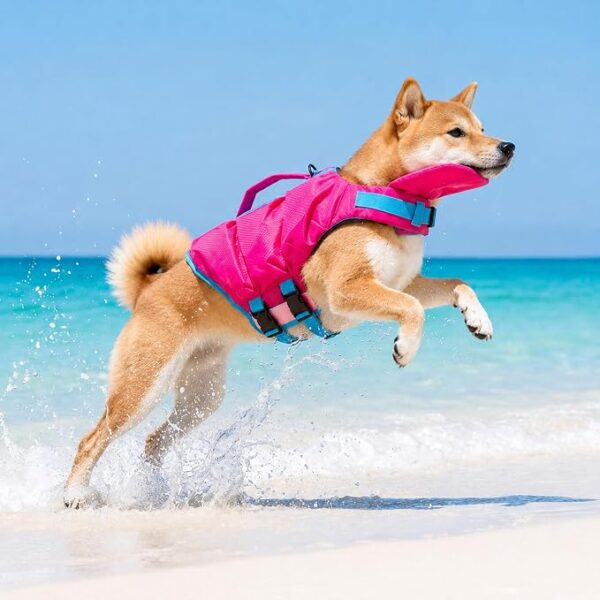 犬用ライフジャケット 顎サポート・背面ハンドル付き S・M／2カラー